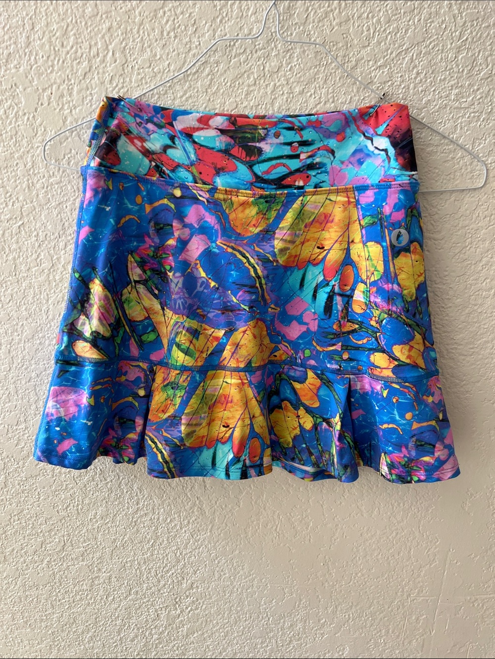 Bright Floral Blue tennis Mini Skirt
